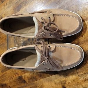 Sperry Top- Siders with Gold sparkle